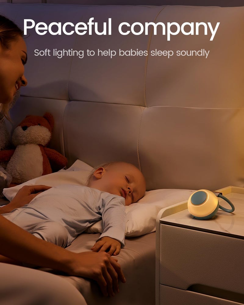 CHICWAY 2026 Mom's Choice Awards, Portable Sound Machine for Baby Adult, AI Cry Detection, 18 Soothing Sound, Bluetooth Rechargeable White Noise Machine for Home Office Travel, Nursery Light, Cyan - Image 5
